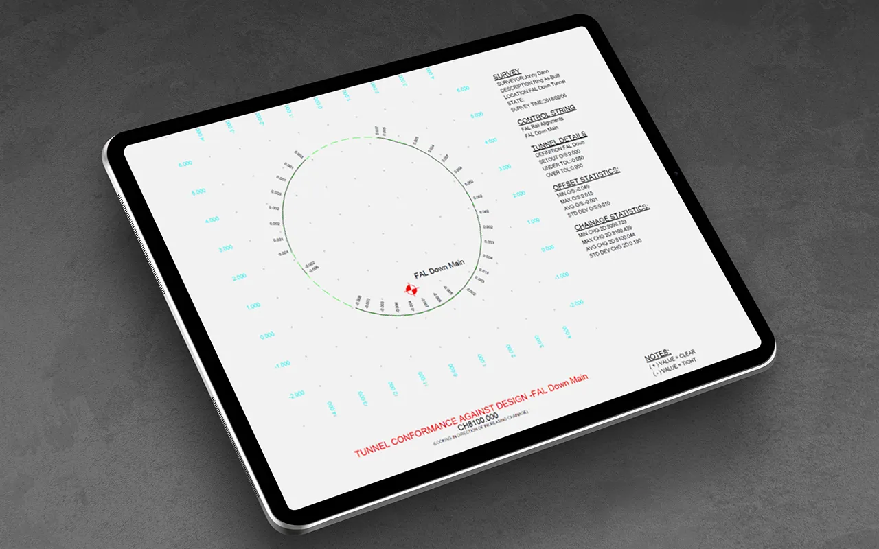 12d Field survey reporting screen on a tablet